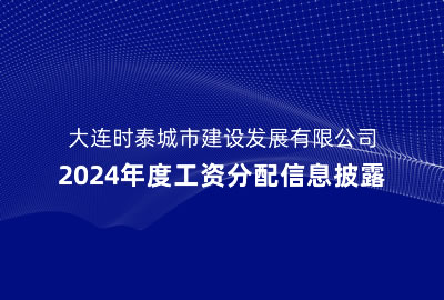 大連時泰城市建設(shè)發(fā)展有限公司2024年度工資分配和企業(yè)負(fù)責(zé)人薪酬披露